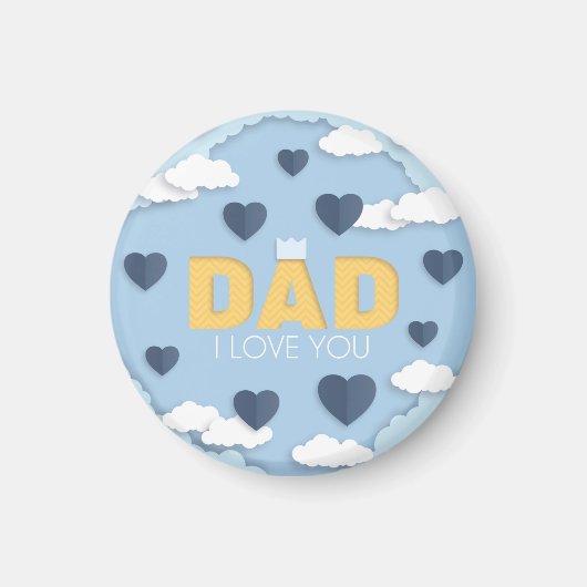 Papa Ik hou van je, vaderdag cadeau Magneet (Voorkant)