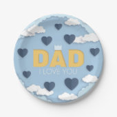 Papa Ik hou van je, vaderdag cadeau Papieren Bordje (Voorkant)