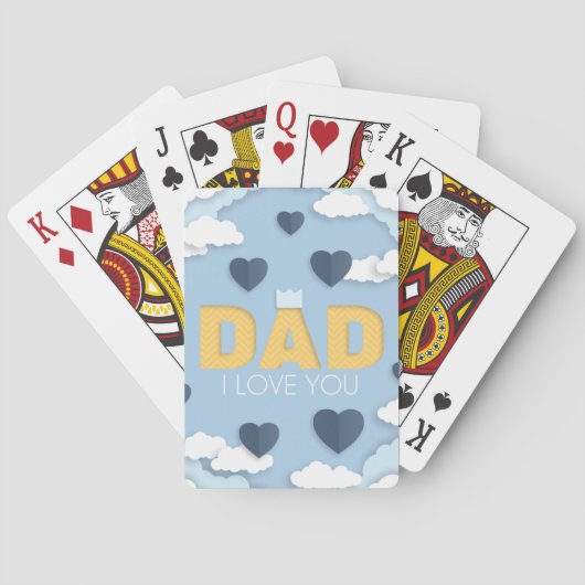 Papa Ik hou van je, vaderdag cadeau Pokerkaarten (Achterkant)