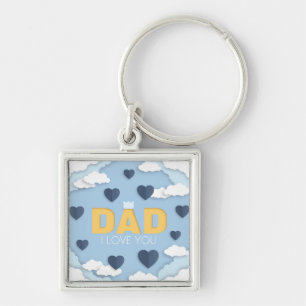 Papa Ik hou van je, vaderdag cadeau Sleutelhanger