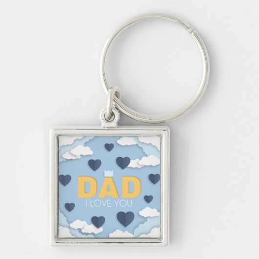 Papa Ik hou van je, vaderdag cadeau Sleutelhanger (Voorkant)
