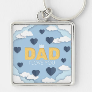 Papa Ik hou van je, vaderdag cadeau Sleutelhanger