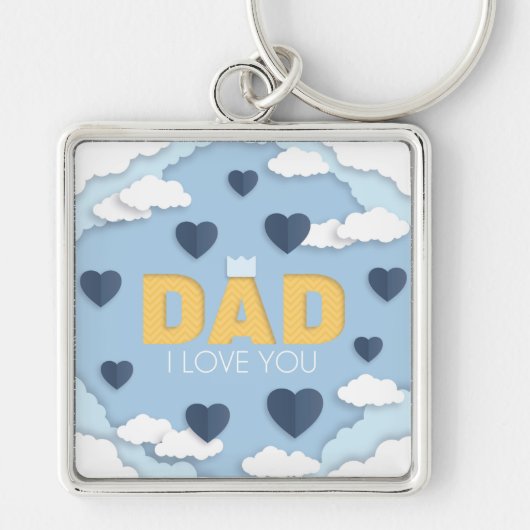 Papa Ik hou van je, vaderdag cadeau Sleutelhanger (Voorkant)