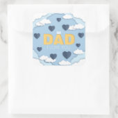 Papa Ik hou van je, vaderdag cadeau Vierkante Sticker (Tas)