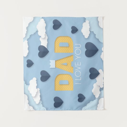 Papa Ik hou van je, vaderdag cadeau Wandkleed (Voorkant)