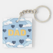 Papa Ik hou van je, vaderdag Sleutelhanger (Achterkant)