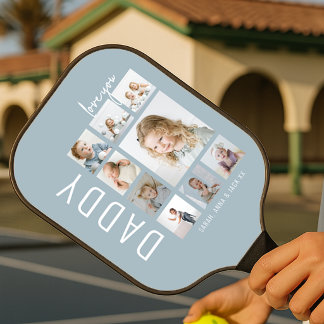 Papa | Ik hou van jou | Fotocollage Pickleball Paddle