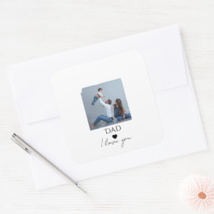 "Papa, ik hou van jou" fotosticker — voor Vaderdag Vierkante Sticker