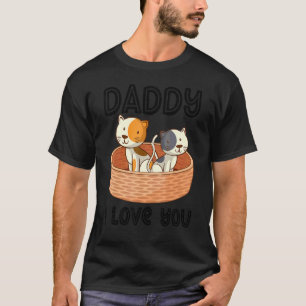 Papa ik hou van jou kat vader vadersdag jongen kin t-shirt