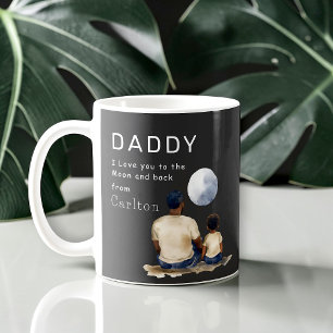 Papa Ik Hou Van Jou Maan En Terug Aquarel Cadeau V Koffiemok
