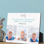 Papa Ik hou zoveel van je 3 Foto gepersonaliseerd Fotoplaat<br><div class="desc">Schattige fotoplaat met 3 van uw favoriete foto's. De sjabloon is ingesteld om u de tekst te personaliseren die op dit moment luidt: "Papa, ik hou zoveel van je dat mijn hart kan ontploffen in een miljoen kussen [naam van de baby] xoxo". De tekst wordt letterlijk weergegeven in elegant script...</div>