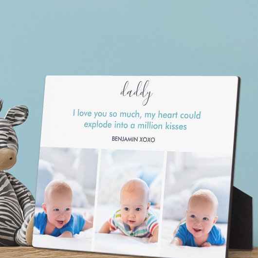 Papa Ik hou zoveel van je 3 Foto gepersonaliseerd Fotoplaat