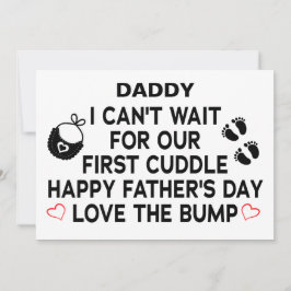 Papa ik kan niet wachten op onze eerste knuffel feestdagenkaart