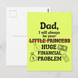 Papa, ik zal altijd jouw enorme financiële problee briefkaart