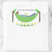 Papa in de Hammock Ovale Sticker (Tas)