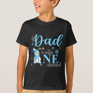 Papa in een winter wonderland verjaardag jongen me t-shirt