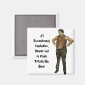  papa in kleur en verdrietig magneet (Voorkant / Achterkant)