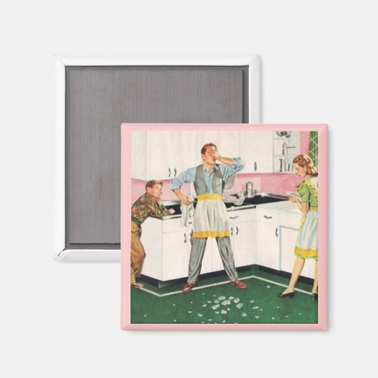 PAPA IN SCHORT RETRO 1950 MAGNEET (Voorkant / Achterkant)