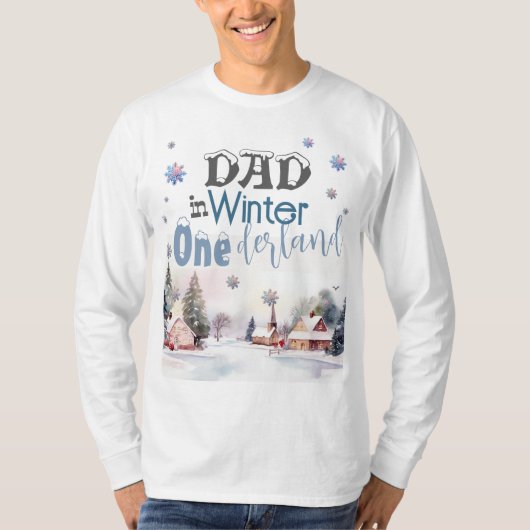 Papa in Winter Wonderland T-shirt (Voorkant)