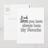 Papa is altijd mijn favoriete grappige grap Vaderd Briefkaart (Voorkant / Achterkant)