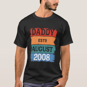 Papa Is Augustus 2008 Trots Papa Opa Beste Papa T-shirt