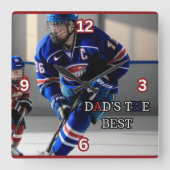 Papa is de beste vierkante hockeyklok vierkante klok (Voorkant)
