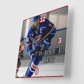 Papa is de beste vierkante hockeyklok vierkante klok (Hoek)
