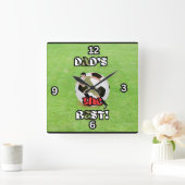 Papa is de beste voetbalveld vierkante wandklok (Huis)