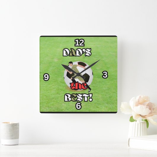 Papa is de beste voetbalveld vierkante wandklok (Huis)