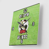 Papa is de beste voetbalveld vierkante wandklok (Hoek)