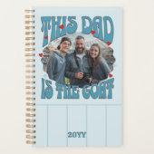 Papa is de Geit Foto Blauw Rood Retro Planner (Voorkant)