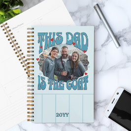 Papa is de Geit Foto Blauw Rood Retro Planner
