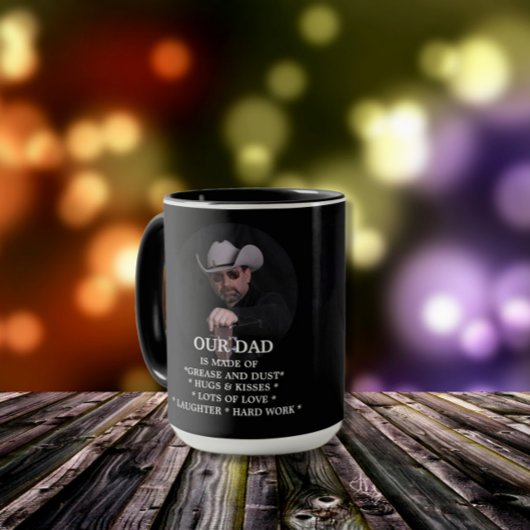 Papa is Dust en Grease Cowboy Pet & Guitar Mok