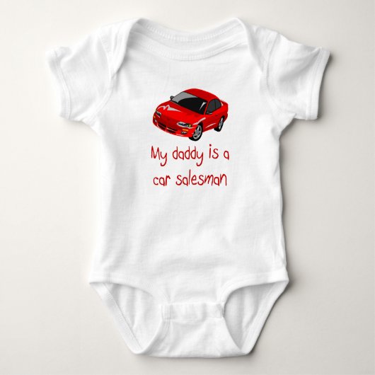 Papa is een baby t-shirt van Car Salesman (Voorkant)