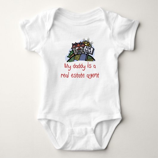 Papa is een baby van Real Estate Agent Romper (Voorkant)