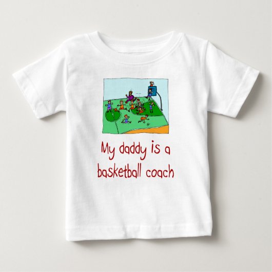 Papa is een Basketball Coach baby shirt (Voorkant)