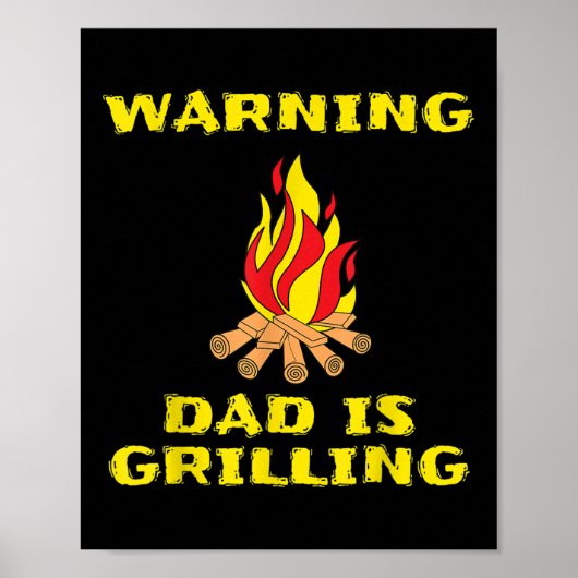 Papa is het grillen van cadeau grappig voor Vaderd Poster (Voorkant)