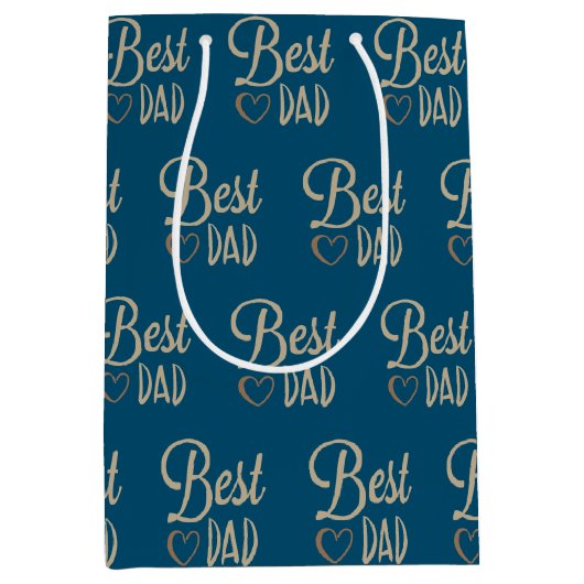 Papa is jarig op Blue Medium Cadeauzakje (Voorkant)