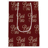 Papa is jarig op Maroon Medium Cadeauzakje (Achterkant)