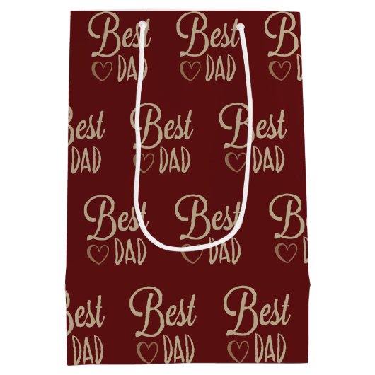 Papa is jarig op Maroon Medium Cadeauzakje (Achterkant)