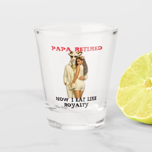 papa is met pensioen  shot glas (Voorkant)