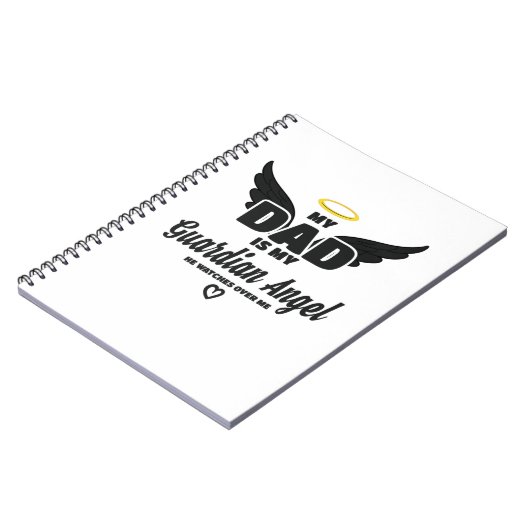 Papa is mijn beschermengel die over mij waakt ter  notitieboek (Linkerzijde)