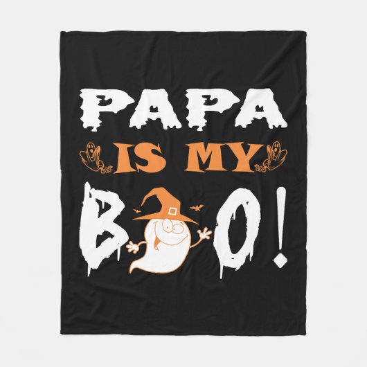 Papa is mijn boe Happy Halloween Fleece Deken (Voorkant)