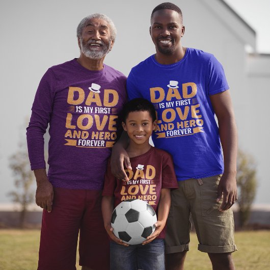 Papa is mijn eerste liefde en Hero Forever Vaderda T-shirt