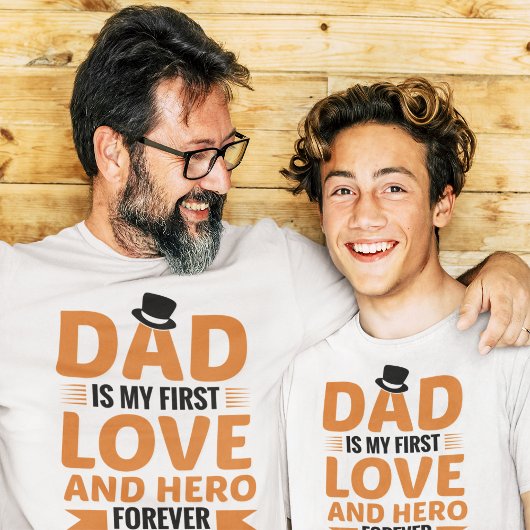 Papa is mijn eerste liefde en Hero Forever Vaderda T-shirt