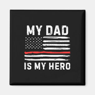 Papa is mijn held brandweer rode lijn Amerikaanse  Magneet