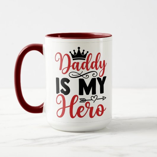 Papa is mijn held Cute Father's Day mok (Links)