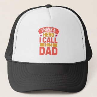 Papa is mijn Hero Birthday of Vaderdag Ballcap Trucker Pet