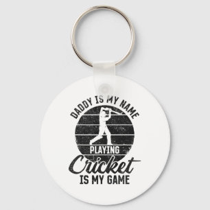 Papa is mijn naam Cricket spelen is mijn spel Sleutelhanger