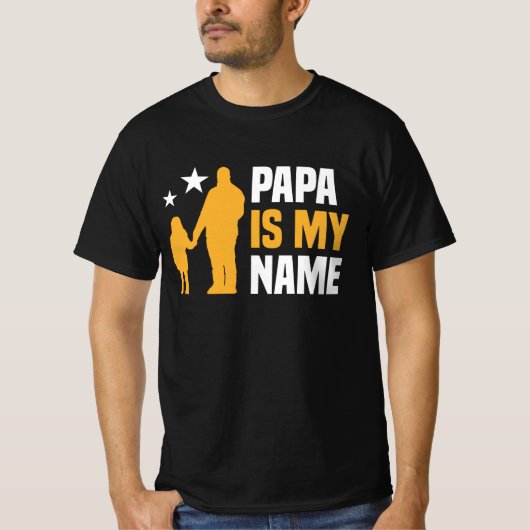 Papa is mijn naam Mannen T-shirt (Voorkant)